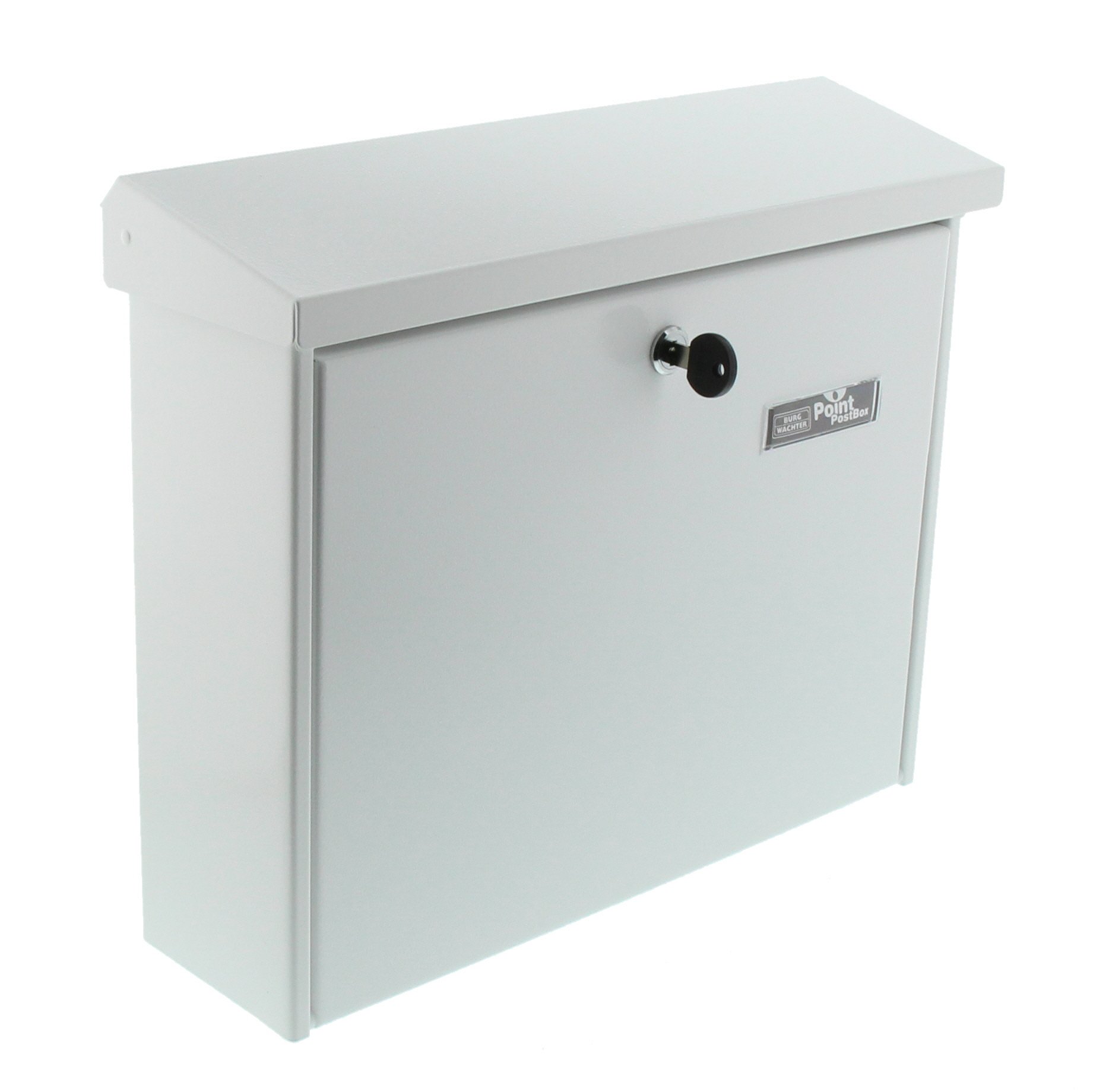 Burg-Wächter Letter Box with Opening Stop, A4 Format, Galvanised Steel, Journal 5867 W, White