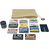 GENTS Double Edge Safety Razor Blades - 80 Premium Platinum Coated Blades + Styptic Powder & Leather Case - Men’s Wet Shaving Kit