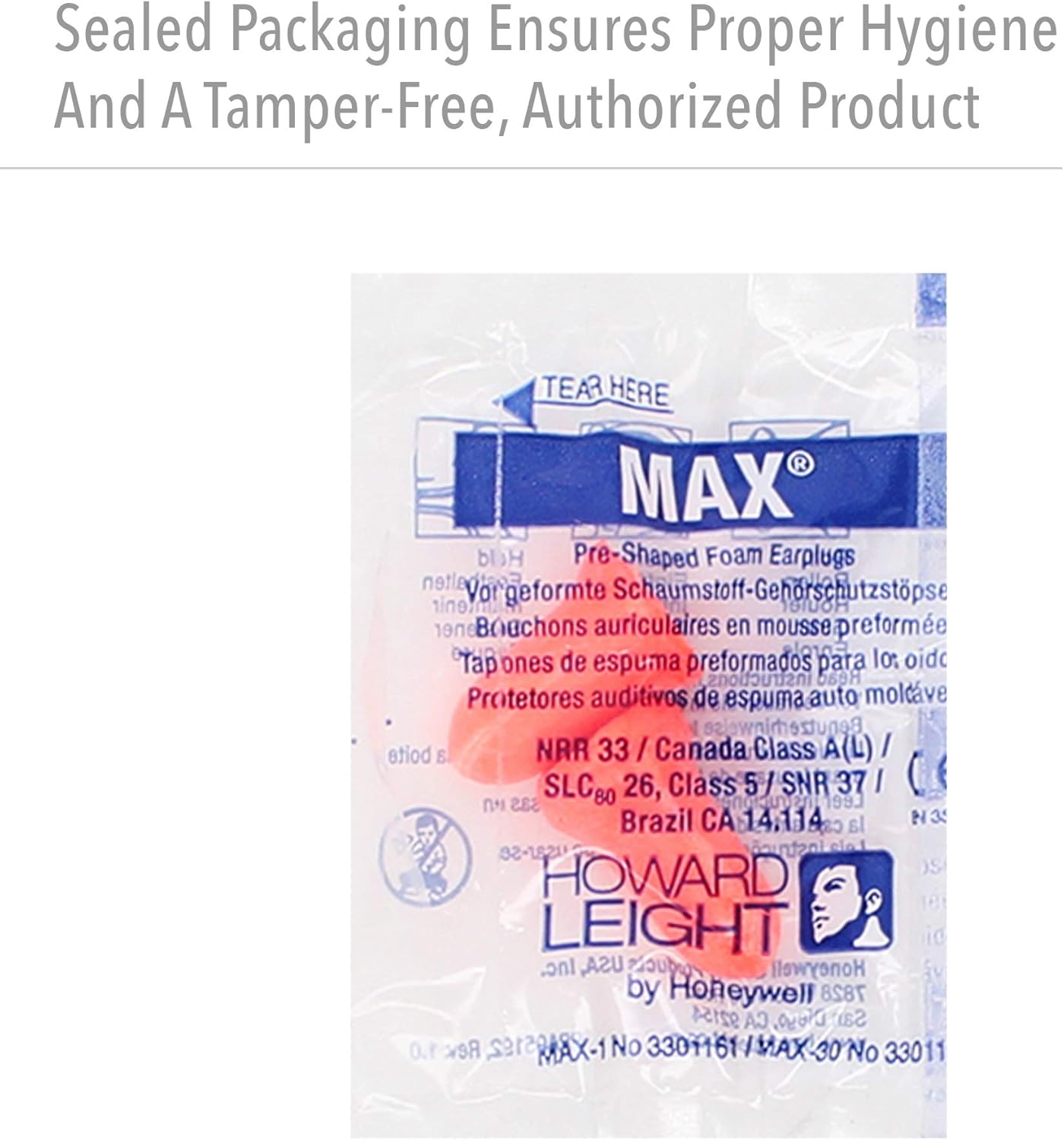 Howard Leight MAX-1 Uncorded NR33 Foam Earplugs Box, 200 Pair (Orange): Home Improvement