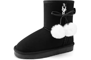 Stelle Girls Boys Boots Kids Snow Winter Boots Outdoor Ankle Warm Slip On Faux Fur Lined Lightweight Shoes(Toddler/Little Kids/Big Kids)
