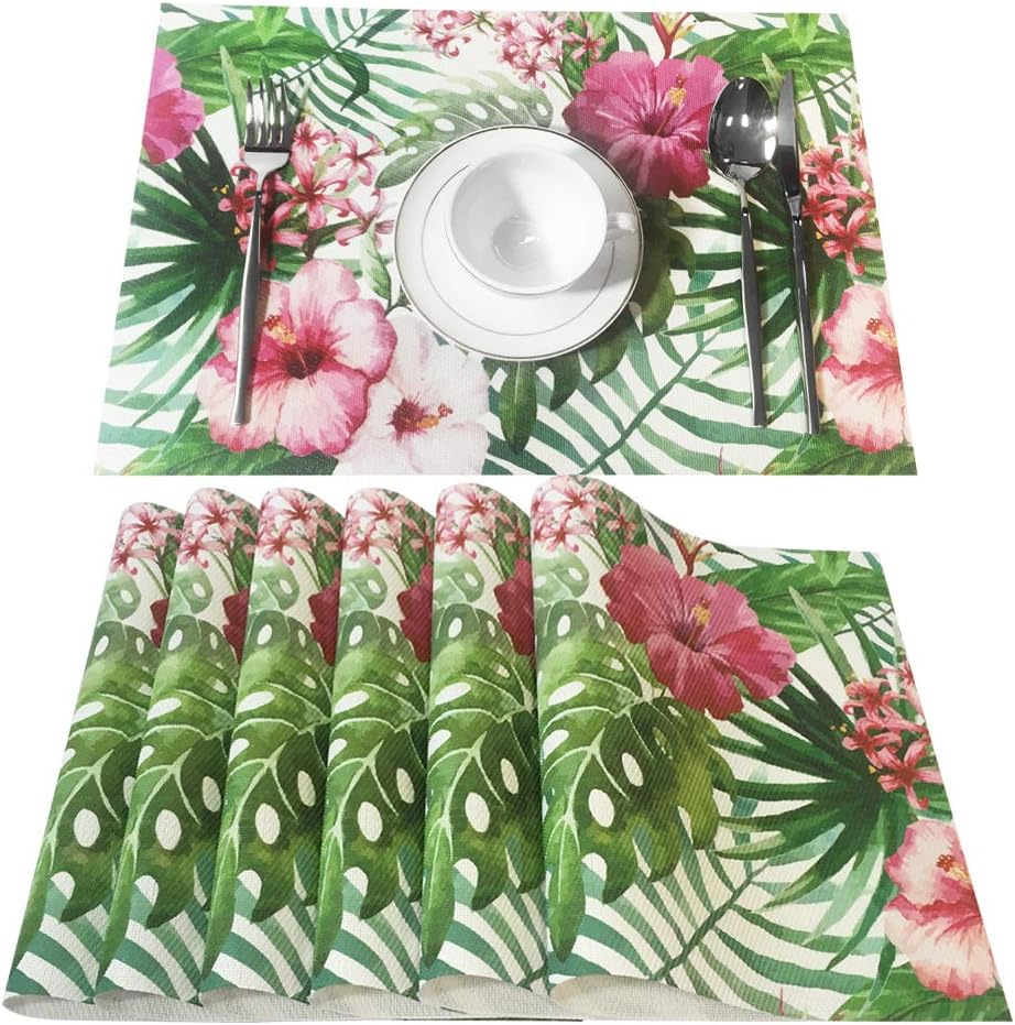 Best tropical placemats for dining table set of 6