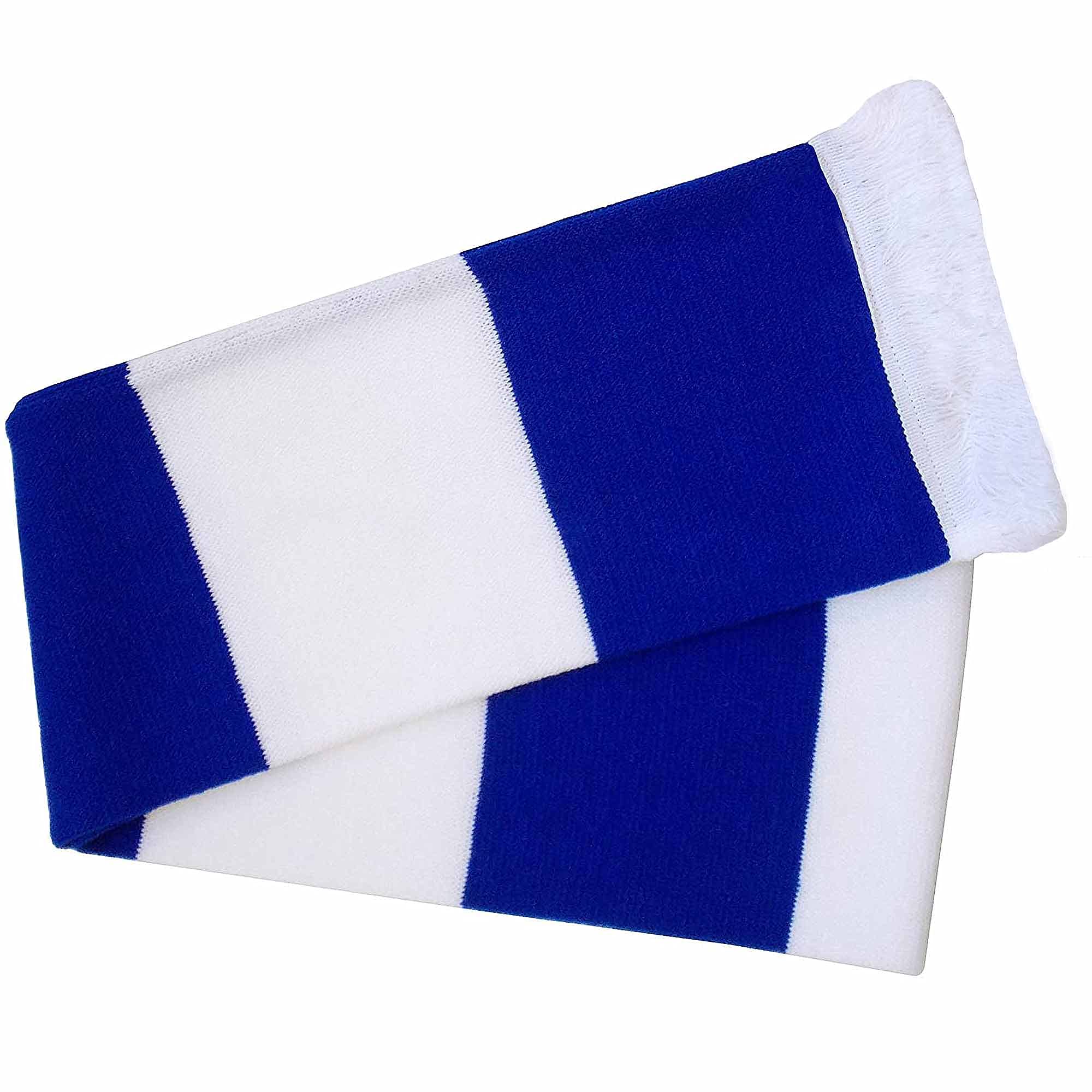 QPR Royal Blue and White Football Fans Retro Traditional Match Day Bar Scarf (100% Acrylic)