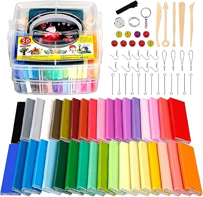 CiaraQ Polymer Clay 36 Colours Safe Non-Toxic DIY Gift for Children