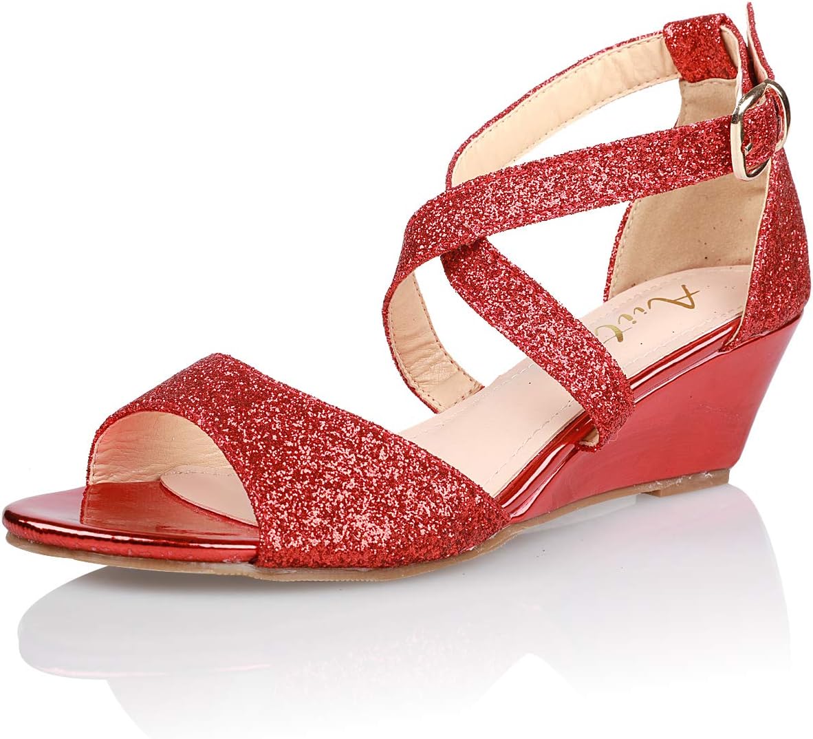 AIIT Women's Fashion Mid Wedge Dress Sandal Shoe