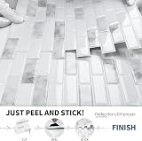 DEWOO Crystal Self Adhesive Peel and Stick Marble Tile 12x12 Grey 10-Sheet view 5