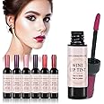 6 Colors Lip Gloss Set Wine Lipstick Matte Long Lasting Waterproof Lip Tint Set Lip Stain