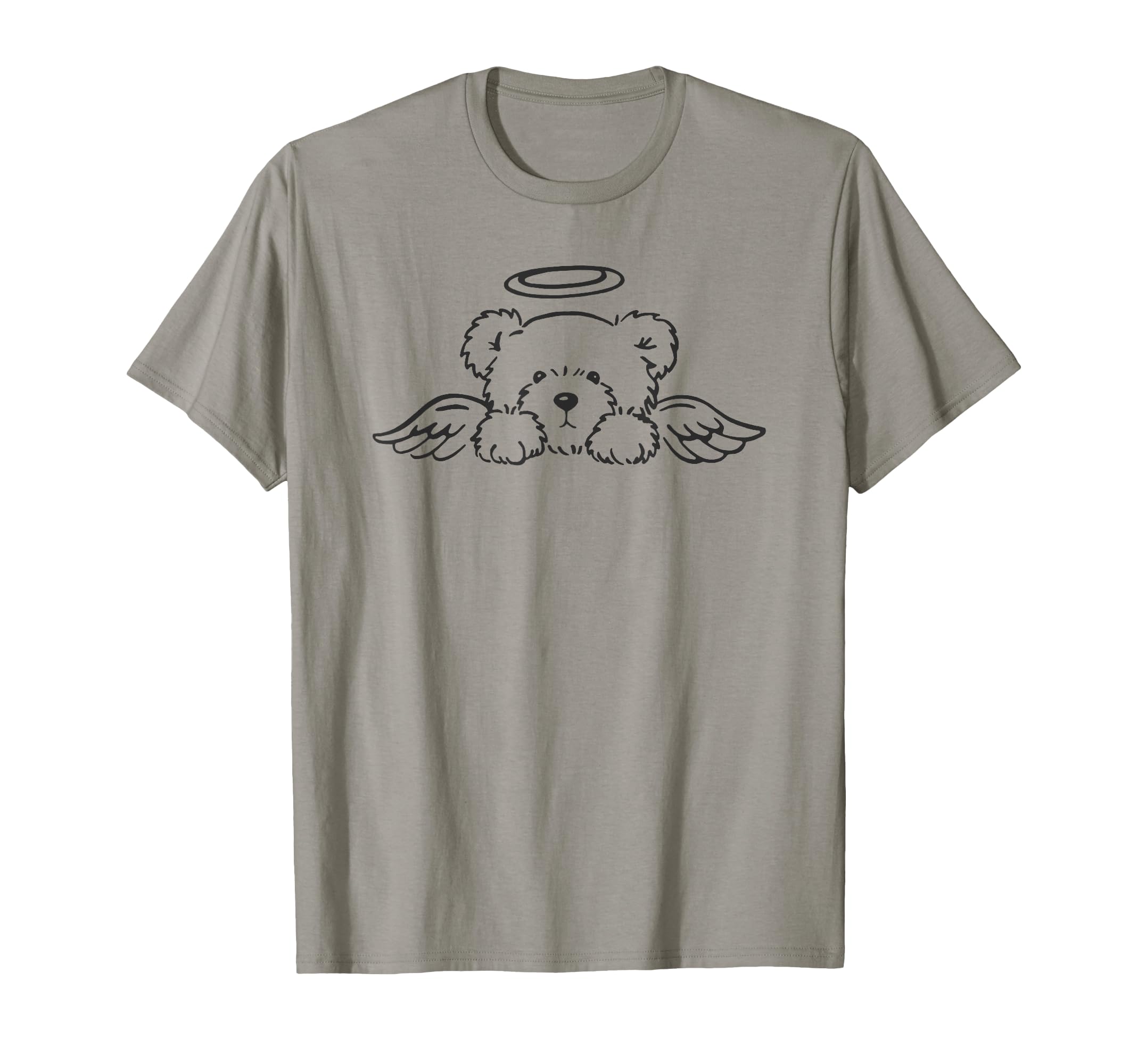 Teddy Bear Angel Wings Simple Line Drawing T-Shirt