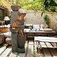 40”H Outdoor Garden Fountain Clearance with LED Lights –5-Tier Indoor Modern Floor-Standing Waterfall Fountains for Garden, Office, Deck, Patio, Porch, Yard and Home Art Décor (grey1)