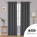 Deconovo 55 x 114 Inch Room Divider Curtain Eyelet Thermal Blackout Grey view 4