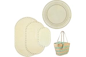 Yayatty 5 PCS Wooden Crochet Bag Bottom, Oval and Circle Wooden Basket Bottom Wooden Base Shaper Blank Crochet Base for DIY Basket Craft Weaving Making Supplies