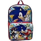 Ruz Sonic The Hedgehog 16 Inch Backpack With Detachable Matching Lunch Box (Sonic I)
