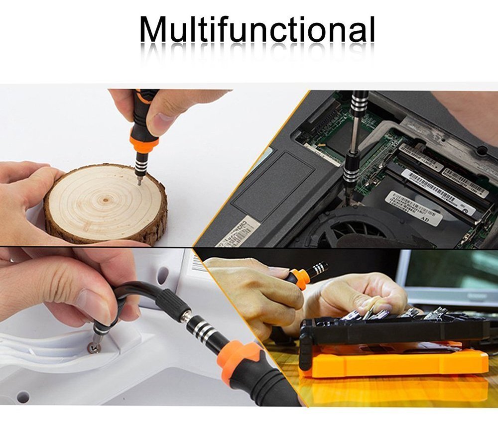 FLOUREON 33 in 1 Precision Screwdriver Set Mini Screwdriver Magnetic Repair Tool Kit of Torx/Flat/Hex/Phillips/Pentalobe/Nut Drivers Electronics Repair Kits for iPhone, iPad, Laptop, Watches and More