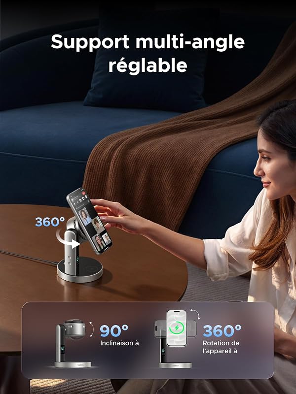 MagFlow Pro 3 en 1 Chargeur Induction Qi2 25W, Ventilateur TEC
