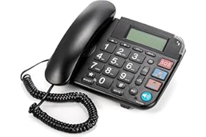 Frcctre Big Button Phone for Senior, SOS Hands-Free Dial Photo Memory Corded Phone, Amplified Large Button Corded Telephone w