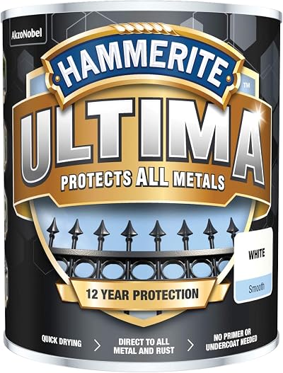 Hammerite Ultima Smooth Metal Paint 750ml White HMMUMSWH750