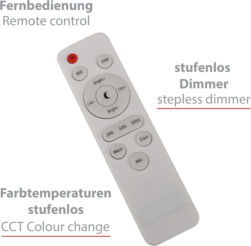 Leuchten - Candeeiro de pé LED, regulável, comando remoto, inclui controlo de temperatura de cor, 8 watts, 700 lúmens, branco