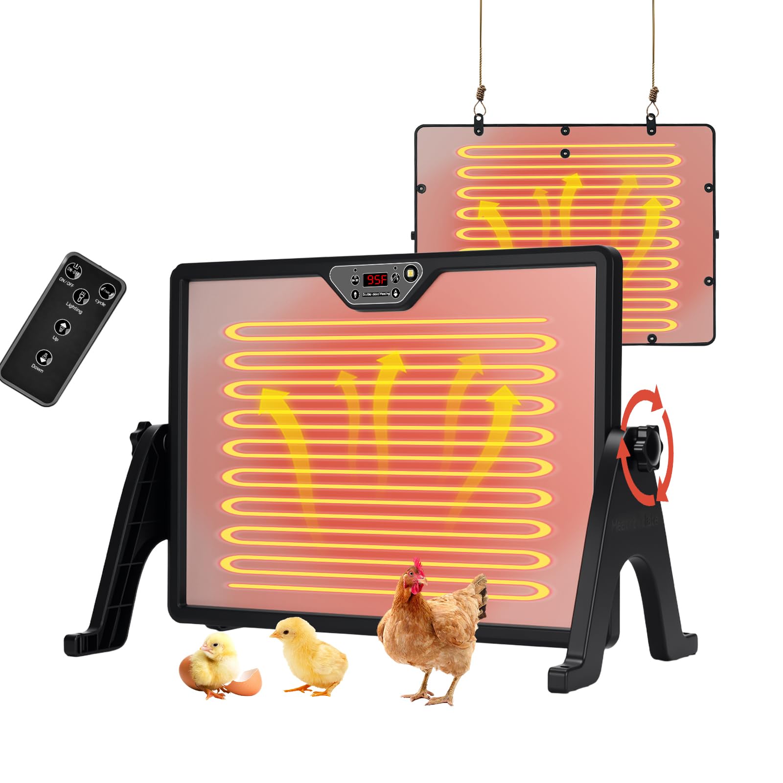 Photo 1 of Chick Brooder Plate 12"X 16.5" Brooder Heater Plate for Chicks Ducks And Birds, Brooder Plate for Chicks Double-Sided Heat with Led Light Keep Chicks Warm 86°F-167°F Adjustable, Chick Heating Plate