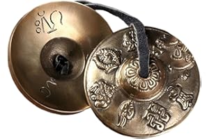 Widely Usage Tibetan Cymbals Hand Held - Traditional Chinese Ritual Percussion Instrument | Adults Family Friends Drumming Cl