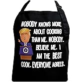 All Prime Outlet Nobody Knows More About Cooking Than Me. Nobody. Believe Me. I Am The Best Cook. Everyone Agrees - Funny Apron -100% Cotton - Universal Size - Adjustable Neck Strap - 2 Pockets