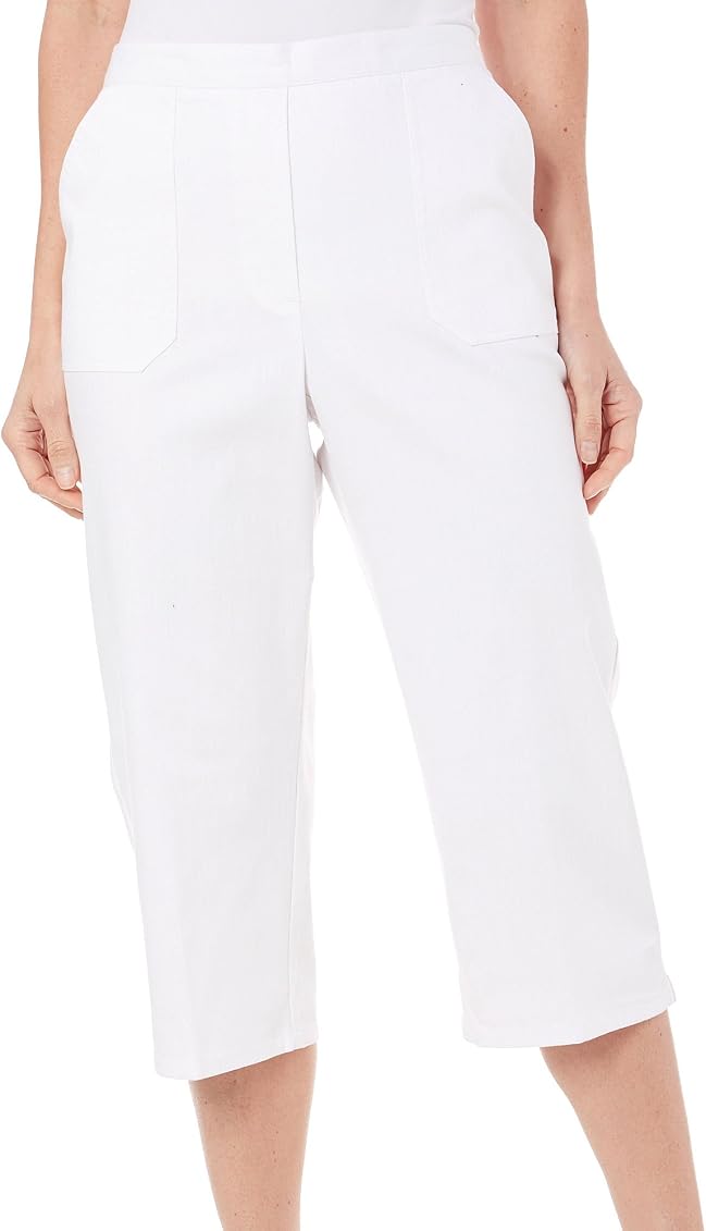 Alfred Dunner Womens American Dream Denim Capris 8 White at Amazon Women's  Jeans store