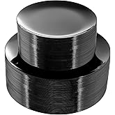 PULOTE 100PCS Black Plastic Plates Disposable - Premium Heavy Duty 50 Black Dinner, 50 Dessert/Salad Plates - Ideal for Party, Halloween