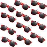 FEPITO 24 Pack Party Sunglasses Bulk for Birthday Party Favors Goody Bag Fillers for Beach Pool Party Toys for Adults, Red