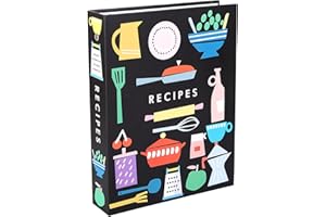 BPFY 1 Pack Recipe Binder 9" x 7", 3 Ring Binder Recipe Book to Write in Your Own Recipes, Recipe Notebook Binder with 100 Recipes Page (5.5" x 8.5"), 12 Full Page Dividers