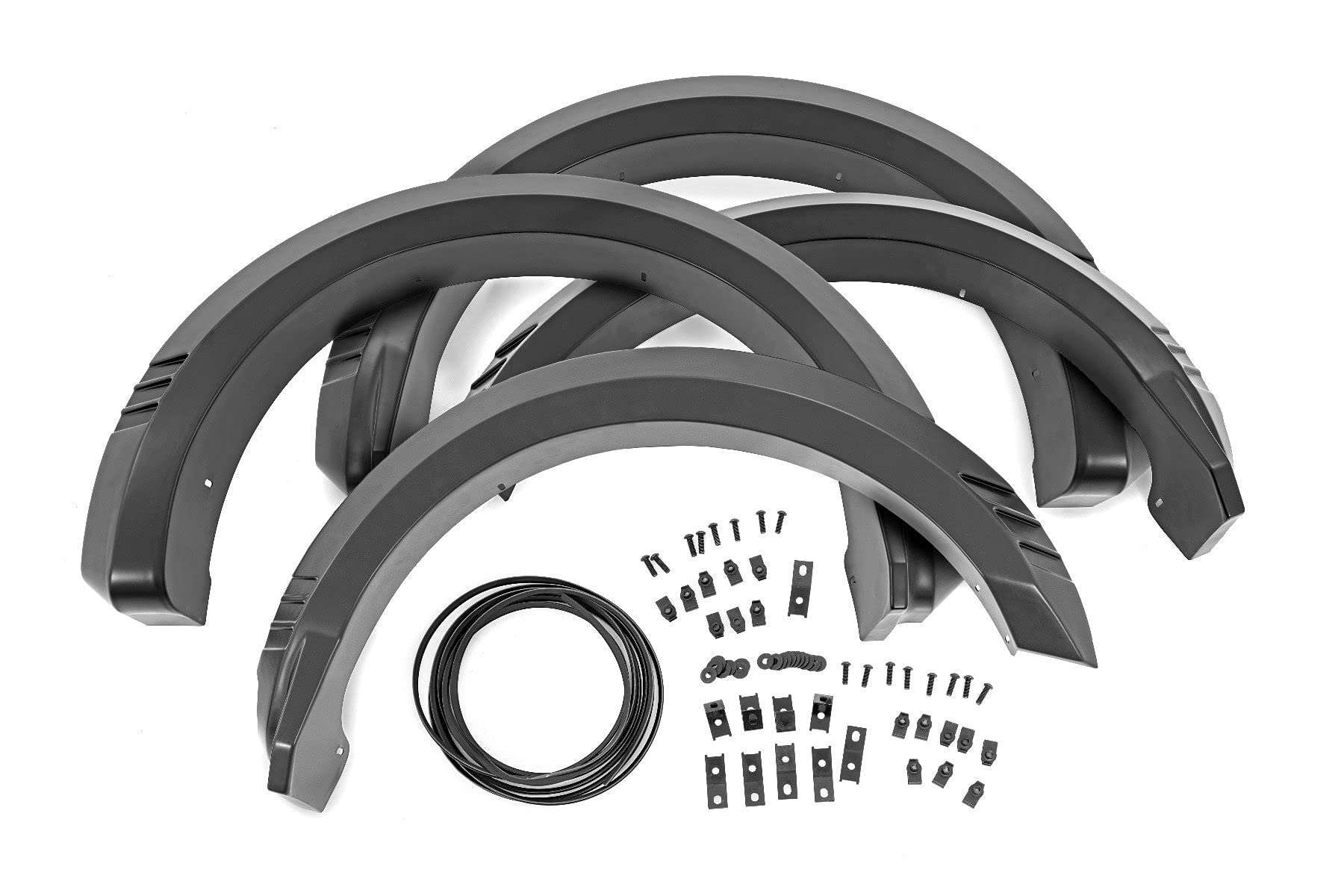 Photo 1 of ***FOR PARTS/MISSING ASSEMBLY PIECES*** Rough Country SF1 Fender Flares for Ford F-150 (2021-2024) - Sharp Off-Road Style, Extra Tire Coverage, UV-Resistant ABS, Easy Bolt-On, Flat Black (Set of 4)