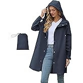 American Trends Packable Waterproof Rain Jacket Women with Hood Raincoat Windbreaker Long Hooded Trench Coats S-2XL Available