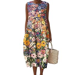 Summer Fall Midi Dresses for Women 2025 Cotton
