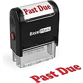 ExcelMark Past Due Stamp Self-Inking Rubber Stamp - Red Ink for Office Use, Ideal for Efficient Document Management with Past Due Stamps, Perfect for Professional Settings