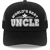Uncle Gifts, Worlds Best Uncle Hat, Christmas Birthday Gifts for Uncle from Niece Nephew Black