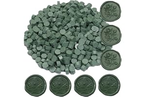 ONWINPOR Olive Green Wax Seal Beads, 400Pcs Olive Green Sealing Wax Beads, Octagon Wax Sealing Beads, Sealing Wax Beads Set for Wax Seal Stamp, Gift Wrapping, Letter Sealing (Olive Green)