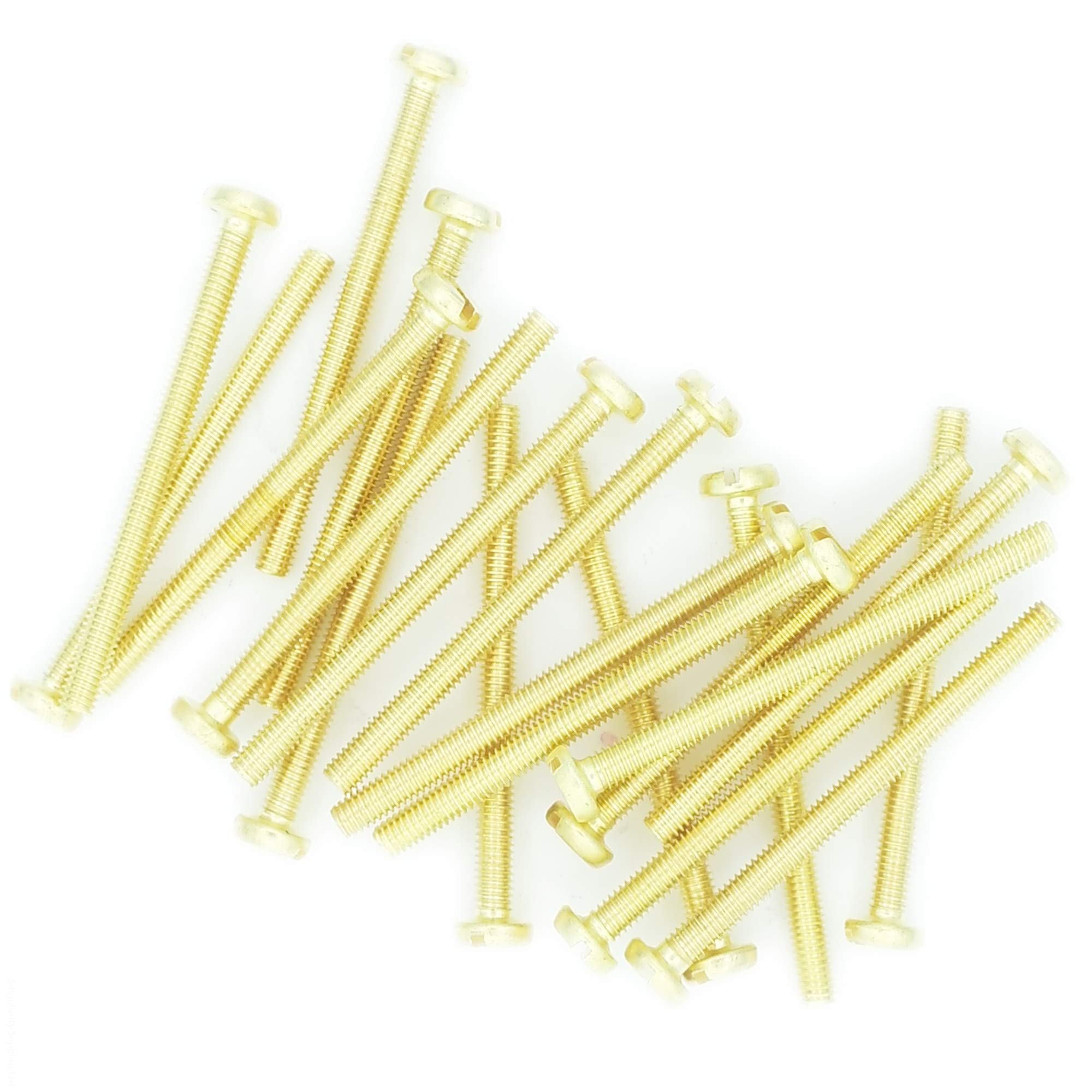 M5 x 16 (5mm x 16mm) Slot Pan Machine Screw (Bolt) - Brass (Pack of 20)