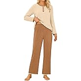 Blooming Jelly Womens Lounge Sets 2 Piece Pajama Sets Color Block Matching Set Sleepwear PJ Set 2025 Fall Outfits