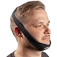 LifeSource Universal Chin Strap for CPAP Users, Made in USA, Chin Strap for Snoring Solution, Breathable, Adjustable, Latex Free, Comfortable Sleep Support for Men & Women, Snoring Support, Black