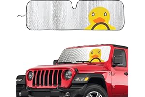 ROMASO Windshield Sun Shade for Jeep Wrangler JK JKU JL JLU1997-2024,Window Sun Visor for UV Rays & Heat Protection,Duck Windshield Sunshade