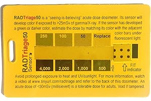 SAFECASTLE RADTriage Model50 Dosimeter & Self-indicating Instant Alert Dosimeters Practically Non-Destructible, Tamper Resistant, Tamper Evident Highly Reliable & Robust Emergency Dosimeter