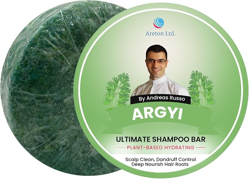 Areton Natural Solid Shampoo Bar with Conditioner Dry Hair Split Ends SLS Free