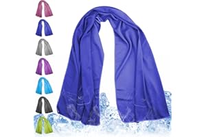 Meiyante Cooling Towel for Neck and Face - 43.3" x 15.7" - Quick-Dry Microfiber - Ideal for Hot Weather, Gym, Fitness, Camping, Yoga Sport, Golf - Navy Blue