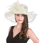 SAFERIN Women's Organza Church Kentucky Derby Fascinator Bridal Tea Party Wedding Hat