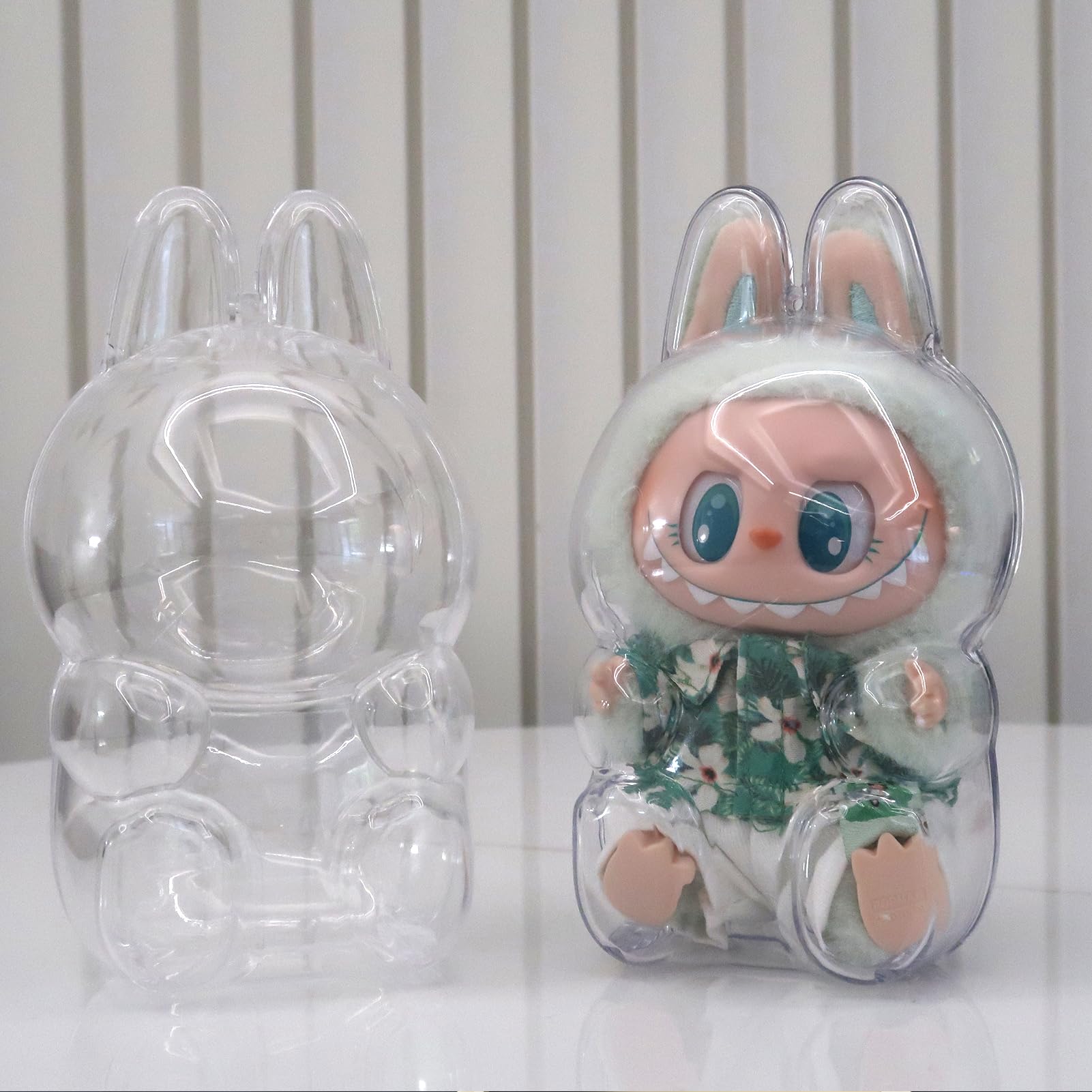 Photo 1 of 2Pcs Protective Case for LABUBU The Monsters Exciting Macaron - Clear Display Case, Dustproof Acrylic Cover for Sitting Figures (Doll Not Included)
