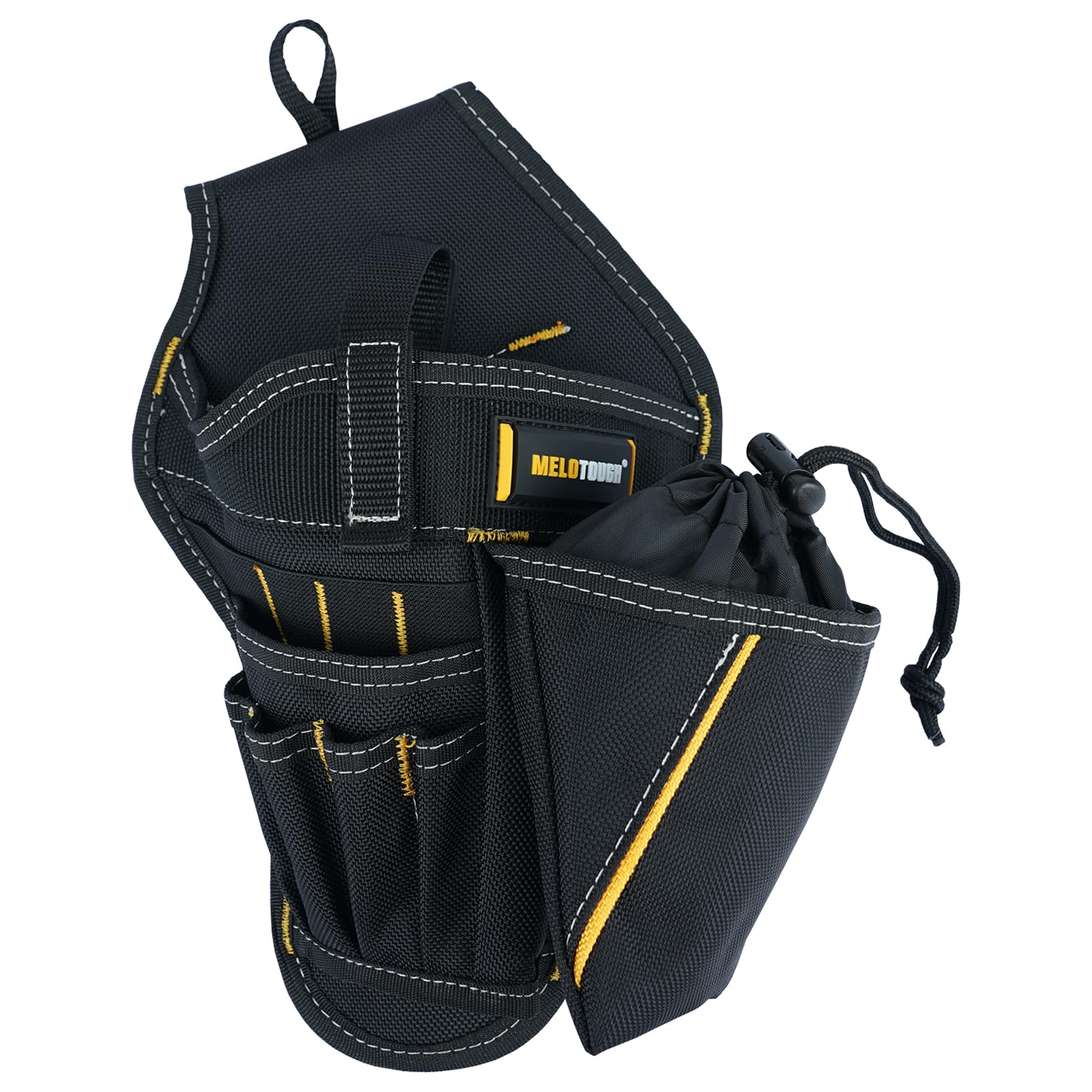 MELOTOUGH Drill Holster With Impact Driver and Bit Pouch - Heavy Duty Cordless Tool for Belt (Right Hand)