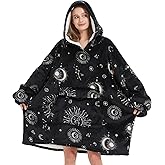 Fiosnow Sun and Moon Blanket Hoodies for Women and Men Adult Oversize Wearable Blanket Hoodies for Soft and Warm