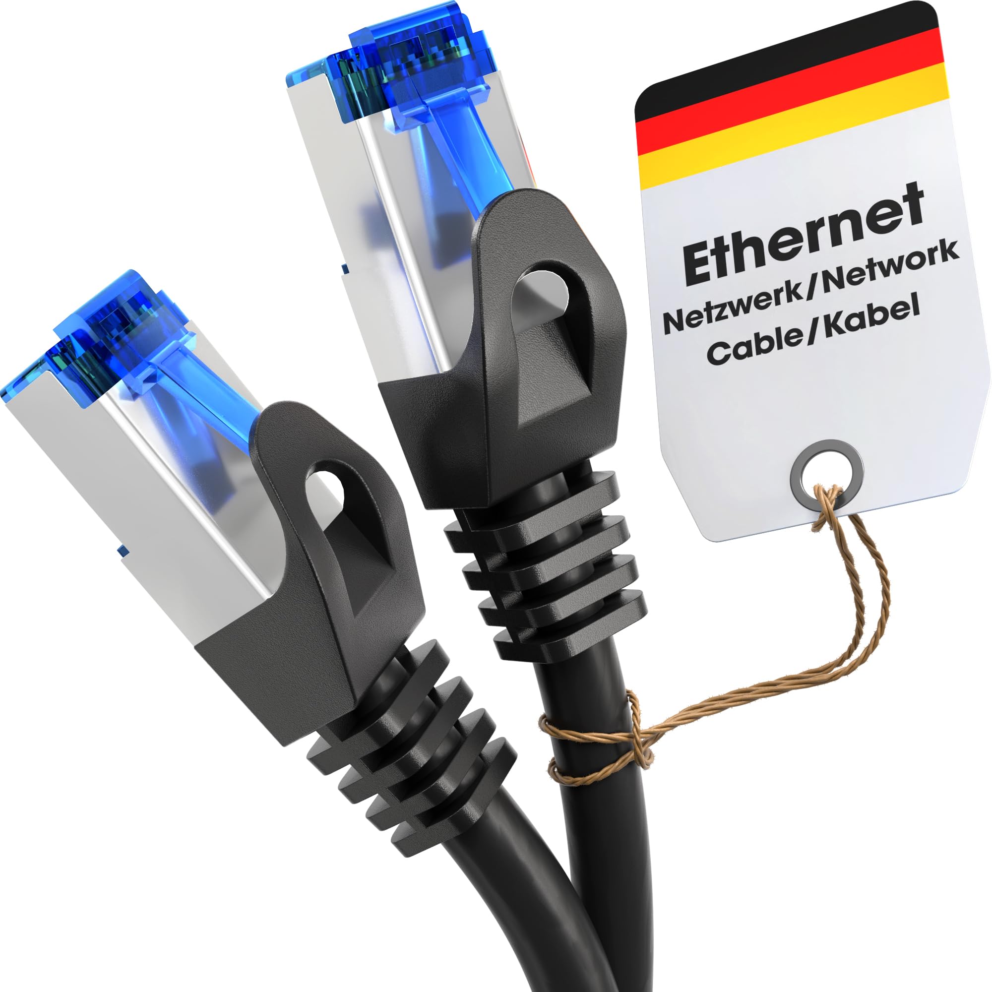 KabelDirekt – Network Cable – Transfers 10Gbps & fibre optic internet speed – Ethernet & LAN Cable – 10m, Available in 0.25-30m – For Gigabit networks, routers/modems, RJ45 (black/silver)