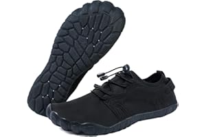 Josaywin Water Shoes for Men Quick Dry Wide Toe Aqua Shoes Adjustable Barefoot Sock for Swim Beach River Pool Surf