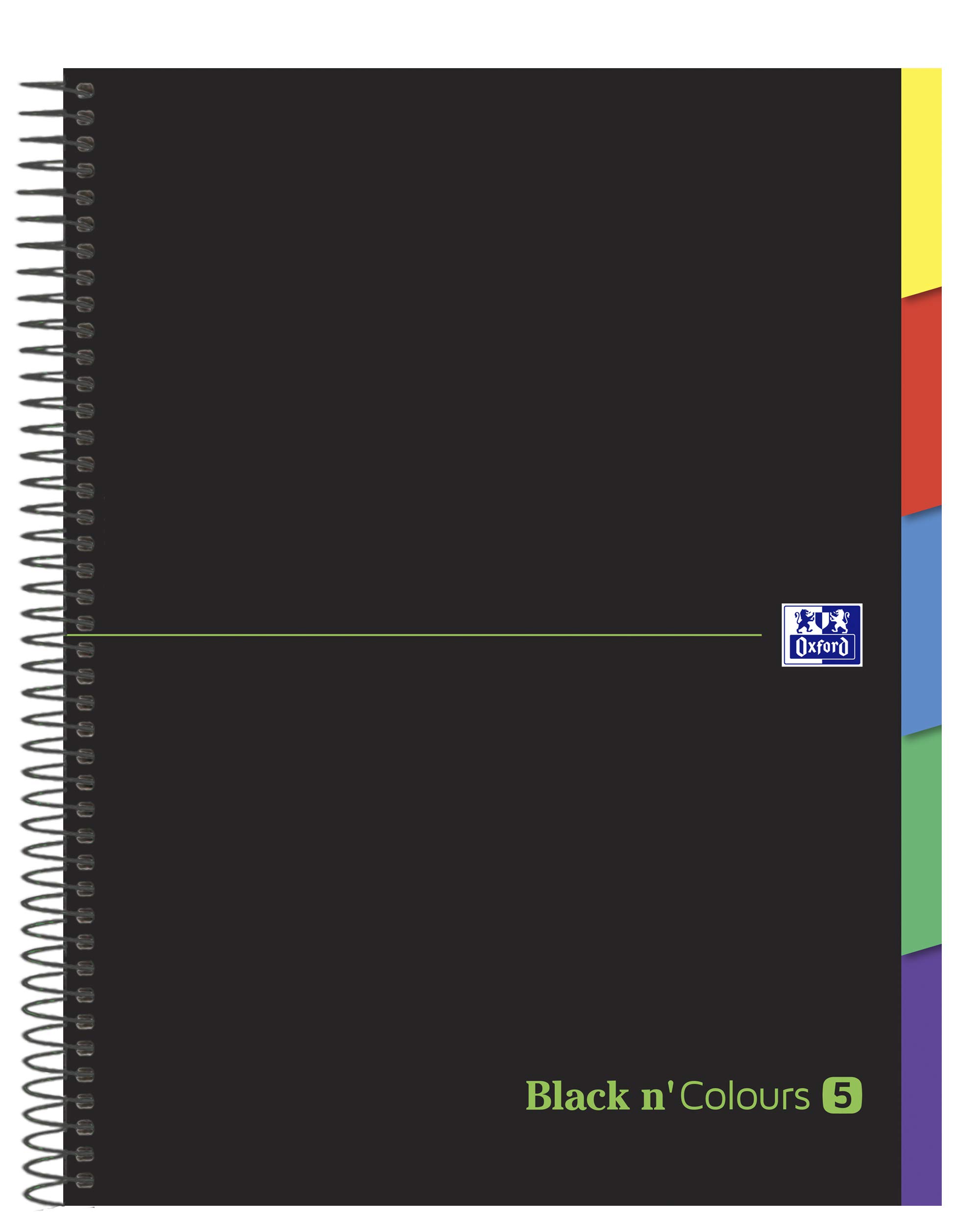 Oxford Black N'Colours, Notebooks A4+ Grid 5x5, Hardcover, 100 Sheets. Pack 5 EuropeanBook Multisubject