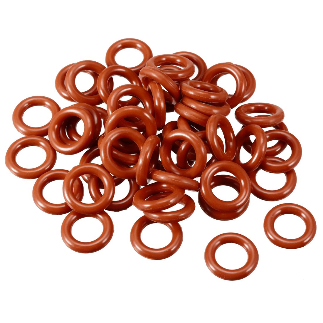 sourcingmap Silicone O-Ring, 15mm OD, 8.8mm ID, 3.1mm Width, VMQ Seal Rings Gasket, Red, Pack of 50