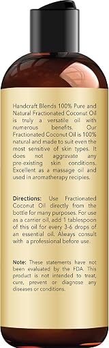 Handcraft Blends Fractionated Coconut Oil 236 ml Carrier Oil view 2