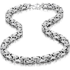 ChainsHouse Mens Vintage Byzantine Necklace,Multi Color,Hip-Hop Jewelry